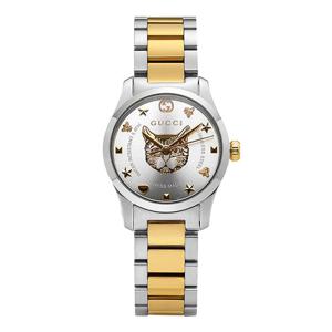 구찌 G-타임리스 캣 워치 콤비 여성 메탈시계