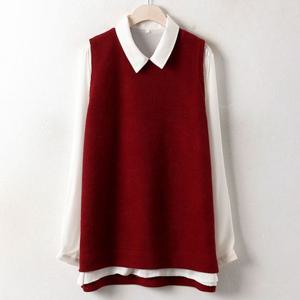 빅사이즈 심플매치니트조끼 DWW113 레이어드 베스트