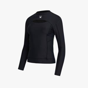 [스파이더] 여성 트레이닝 트임 디테일 롱 슬리브 SPGFCNRL251WBLK