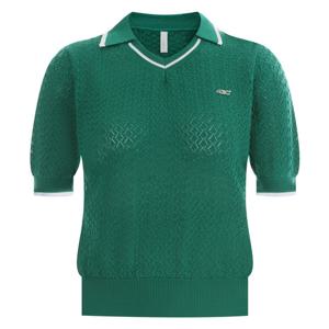 샵앤) 여성 카라배색 골프 스카시 반팔 니트 티 LB-WKN-406-그린