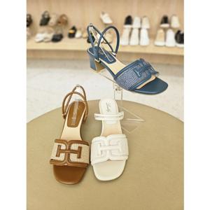 [소다] 투웨이 라피아 소재 투톤 샌들 (ALD403)