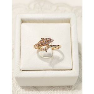 미니골드 14k 럭키 샤이닝 돌핀 애끼링 RA7M4002