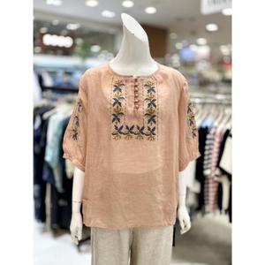 소고 세이브존01 자수 콩단추 린넨 블라우스 AK2BA26