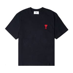 [아미]아미 미디움 하트 로고 반팔 티셔츠 블랙 UTS004-726-009