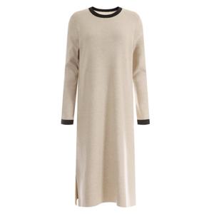 샵앤) 여성 H라인 캐시미어 배색 원피스 FR.B-WDR-1619-오트밀