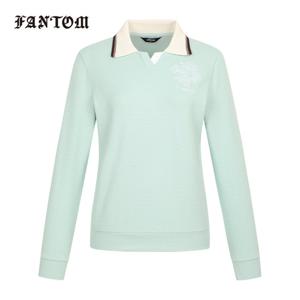 팬텀 여성 지그재그 패턴 자수 포인트 긴팔티셔츠 221D3TO101_MT