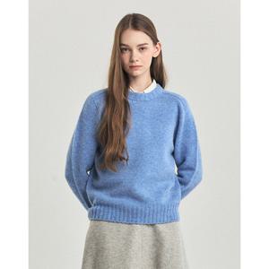 헤지스 여성 24FW 울100% 블루 쉐기독 크루넥 스웨터 HSSW4D920B2