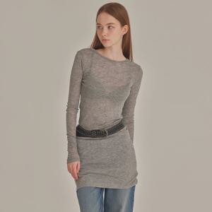 RIBBED MINI LONG-SLEEVE LAYERED DRESS_T426DS500(MG