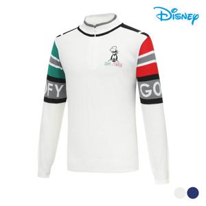 [디즈니]남성 배색 라운드 니트 반집업 스웨터 점퍼 DO1MKT001