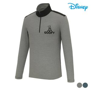 [디즈니골프] 남성 스트라이프 하프넥 반집업 기모 티셔츠 DN3MTS013