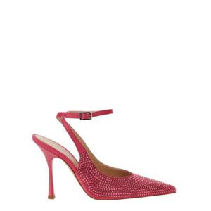 레오니 한느 X 리우조 여성 핑크 새틴 앵클스트랩 힐 SA3157TX001S1684_FANDANGO