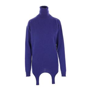 생로랑 브라이트 블루 터틀넥 캐시미어 니트 스웨터 806969 YAL
