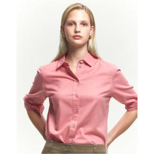 헤지스 여성 24FW 면100% 핑크 페더트윌 긴소매 셔츠 HSSH4DC84P2