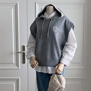 샵앤) 여성 후드 가오리 루즈핏 니트 조끼 DGB-WVS-3902-그레이