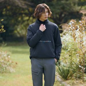 [챌린저] 남성 우븐플리스 캥거루포켓 패딩 아노락 블랙