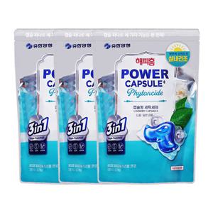 [유한락스]해피홈 파워캡슐 트리플 세탁세제 피톤치드 32입 x3