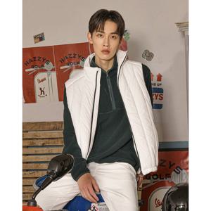 헤지스 골프 24FW 가격인하ONLINE EXCLUSIVEAfterhours캡슐 화이트 남성 세로 퀼팅 패딩 베스트 HUJU4D991OW