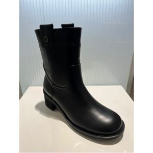 소다 반부츠 통굽 5CM 흑색 여성 부츠 (ALB403)