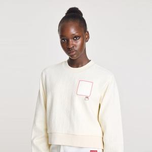 [WOMEN] 스트라이프 와펜 스웨트셔츠 - 아이보리 HBW0002AMZIVO