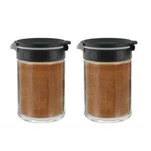 시노글라스 듀얼스파이스양념병 블랙 200ml 2조 밀폐용기 카페