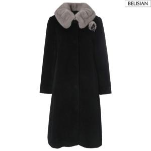 [벨리시앙]알파카 밍크 카라 롱 코트 LC4401-JS