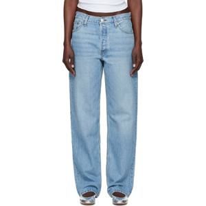 25 FW Re Done 여성 블루 롱 루즈 데님 진 251800F069019