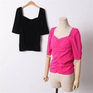 빅사이즈 104 젤리스퀘어주름반팔티 DYPD363