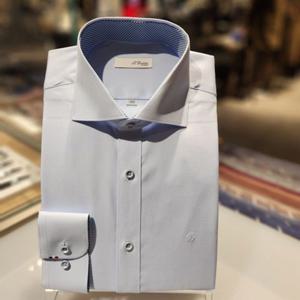 듀퐁셔츠 SE5SM21LS303SBU 컴퍼터블 라인 하이퀄리티의 120수 와이드 블루 슬림 핏 셔츠