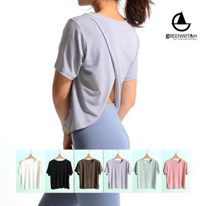 [그리니치]리어랩 쿨냉감 커버업 티셔츠 휘트니스 요가복 sr1116