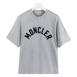 몽클레어티셔츠 남성 라운드 로고 코튼 라이트그레이 L사이즈