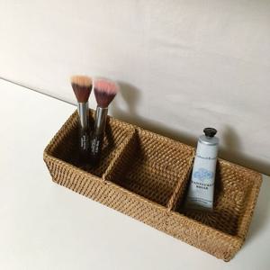 라탄 바구니 라탄 3칸 정리함