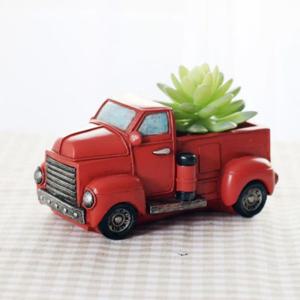 자동차 미니화분(레드) 빈티지 가든 인테리어 장식품