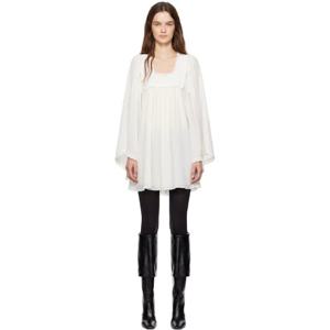 25 FW 끌로에 여성 화이트 플루이드 미니 드레스 251338F052003