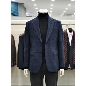 [파렌하이트]울 실크 텍스쳐 체크 싱글 자켓 FJEAX4107BLM_DJ