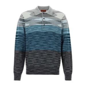 미쏘니 자수 울 스트라이프 폴로 셔츠 US24W208BK015U S613G