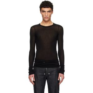 25 FW 릭오웬스 남성 블랙 할리우드 립 LS 티셔츠 251232M213063