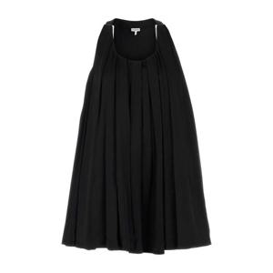 로에베 플리츠 플로잉 블랙 새틴 미니 원피스 S359Y09XH1 BLACK