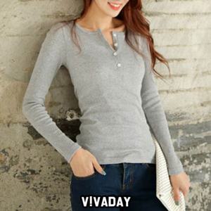 VIDS-SS1034 골지 긴팔 티셔츠