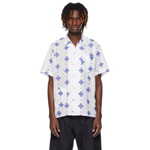 25 FW 엔지니어드가먼츠 남성 화이트   블루 캠프 셔츠 251175M192018