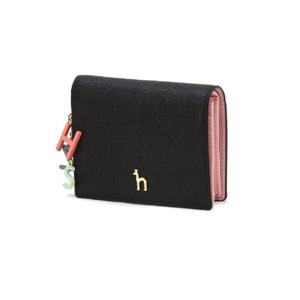 [헤지스] 블랙 퍼피장식 소가죽 반지갑[HIWA5E617BK]