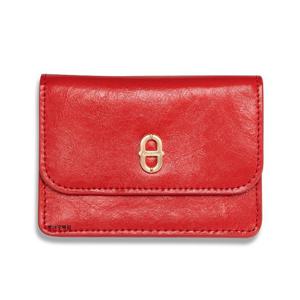 [에스콰이아]25SS 신상 고급라인 크랙 소프트 시크 레드 여성 플랩 카드지갑 ECESPR611RE