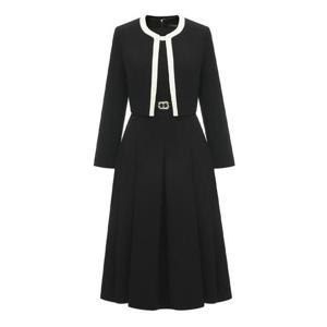 [미니멈]스퀘어넥 라인 배색 자켓 셋업 벨티드 원피스 MZAGWO1890