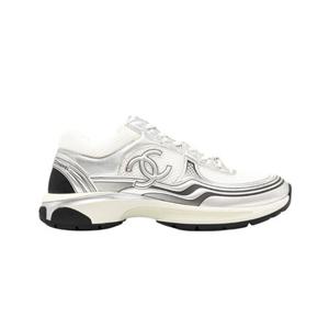 남성 샤넬 스니커즈 패브릭 라미네이티드 & 화이트 실버 G39794-Y56368-K5451