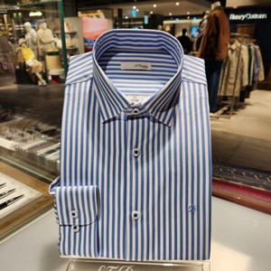 듀퐁셔츠 SE5SM21LS323SBU 25SS 착용감이 부드러운 스트레치 스트라이프 슬림 핏 셔츠