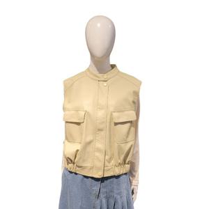 [페이지플린]차이나카라 포켓 레더 베스트(F5AVT004A)