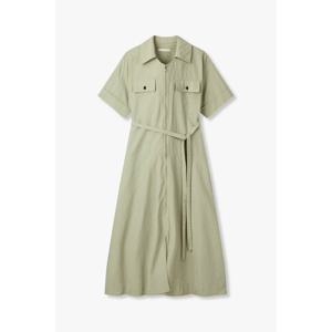 지컷 (7255237102) 지퍼드 칼라 벨티드 원피스