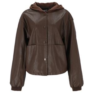 [에이비에프지]후드 레이어드 스타일 레더 재킷 APZ5ZL01G