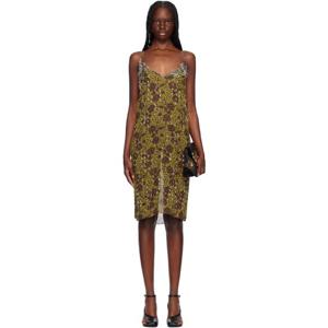 25 FW 드리스반노튼 여성 그린 비즈 미디 드레스 251358F054024