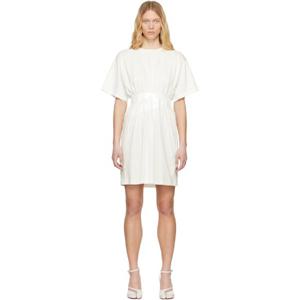 25 FW 메종마르지엘라 여성 오프 화이트 테이프 저지 미디 드레스 251188F054003