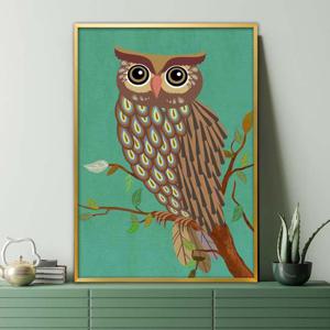 부엉이그림 액자 A2 2OWL3 풍수그림 돈들어오는